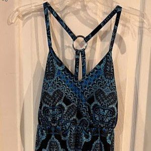 Large women's maxi dress in blue and black